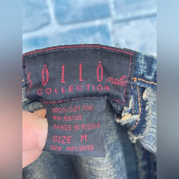 Sollo Mobe denim jean skirt Hi-low vintage size medium - Picture 7 of 8